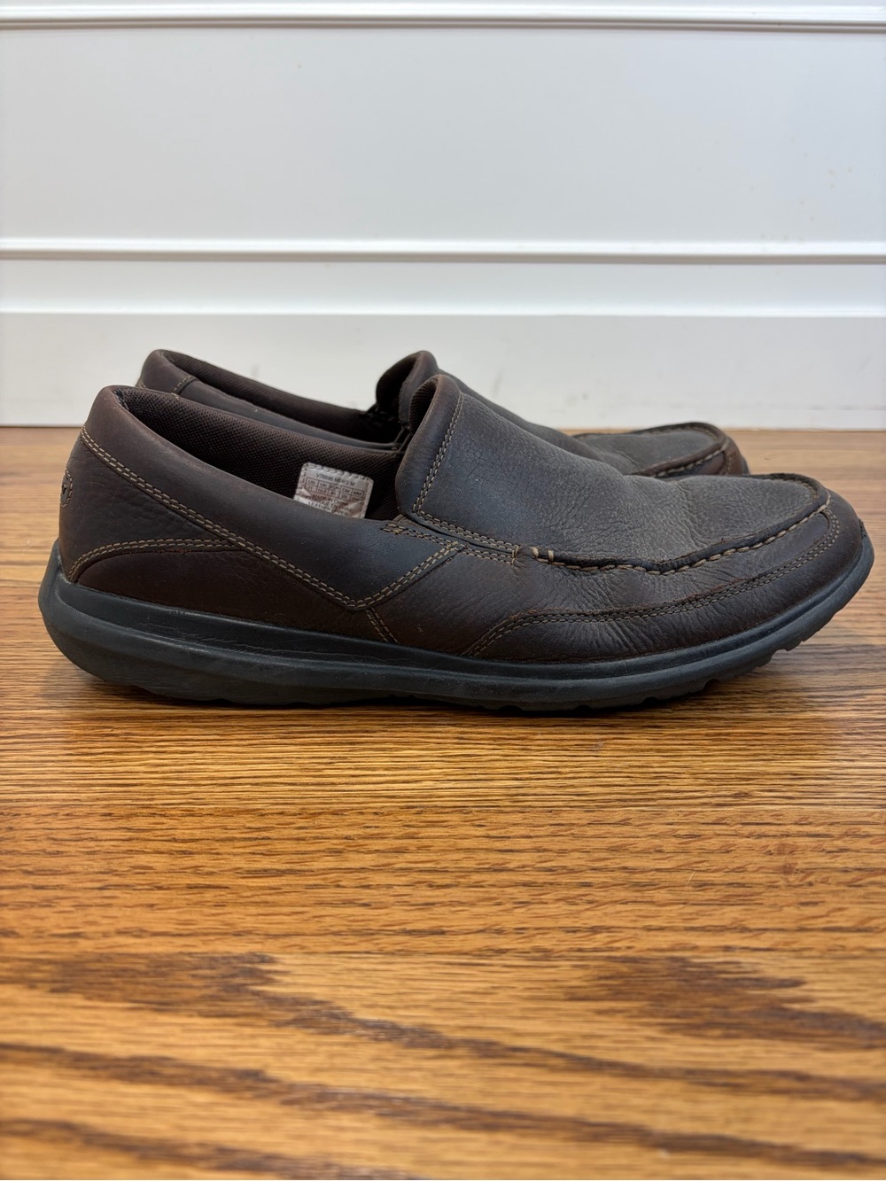 Rockport Junction Point Brown Leather Slip On Shoes (11) - Picture 2 of 8